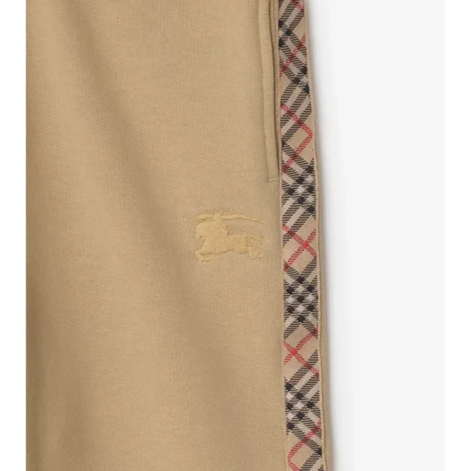 Pantaloni de jogging din bumbac cu bordură în carouri