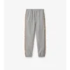 Pantaloni de jogging din bumbac cu borduri în carouri