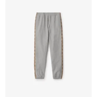 Pantaloni de jogging din bumbac cu borduri în carouri