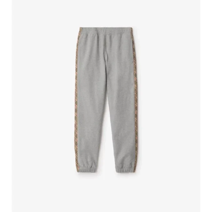 Pantaloni de jogging din bumbac cu borduri în carouri