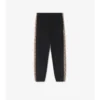 Pantaloni de jogging din bumbac cu borduri în carouri