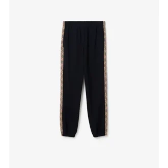 Pantaloni de jogging din bumbac cu borduri în carouri