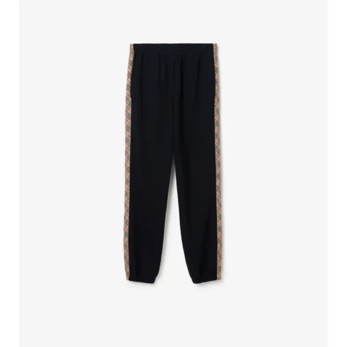 Pantaloni de jogging din bumbac cu borduri în carouri