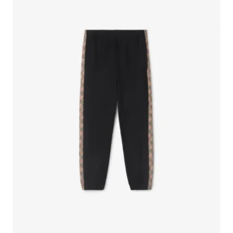 Pantaloni de jogging din bumbac cu borduri în carouri