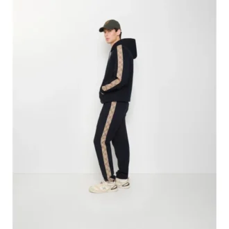 Pantaloni de jogging din bumbac cu borduri în carouri