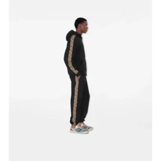 Pantaloni de jogging din bumbac cu borduri în carouri
