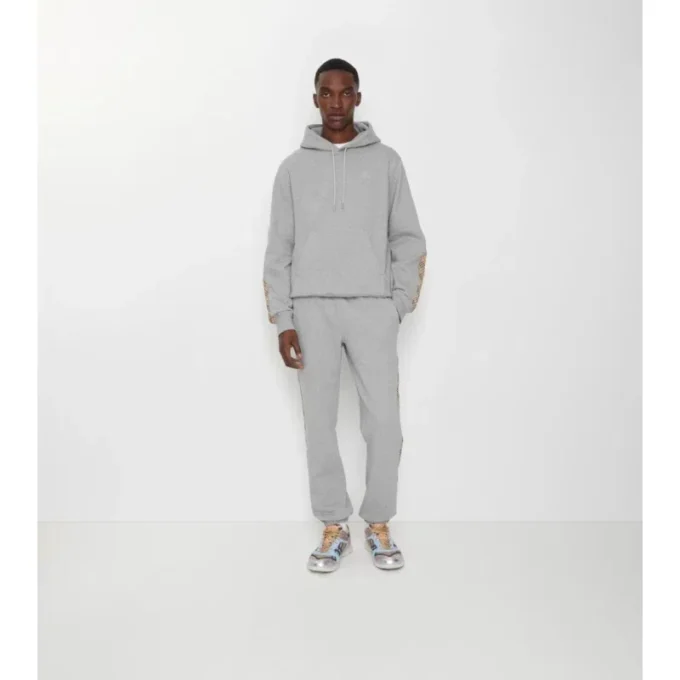 Pantaloni de jogging din bumbac cu borduri în carouri