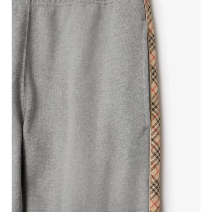 Pantaloni de jogging din bumbac cu borduri în carouri