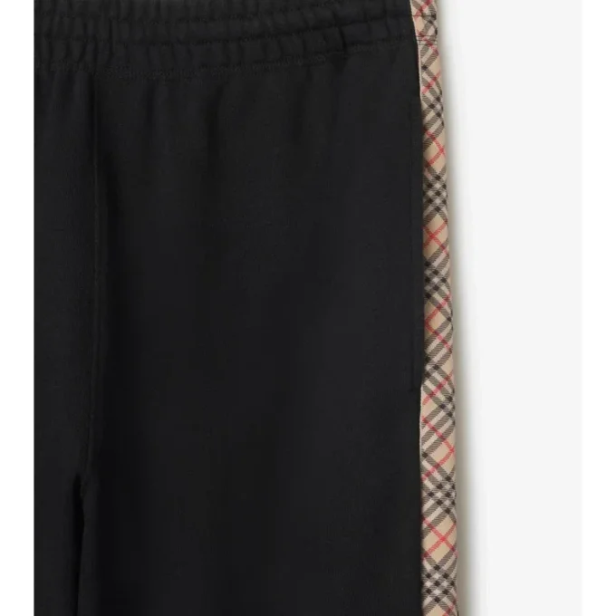 Pantaloni de jogging din bumbac cu borduri în carouri