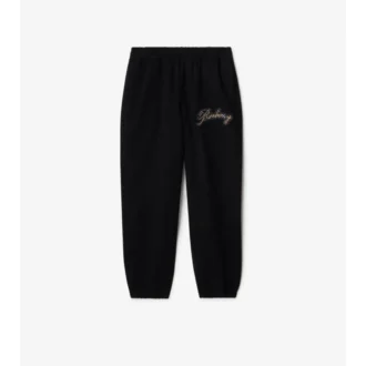 Pantaloni de jogging din bumbac cu logo cursiv în carouri