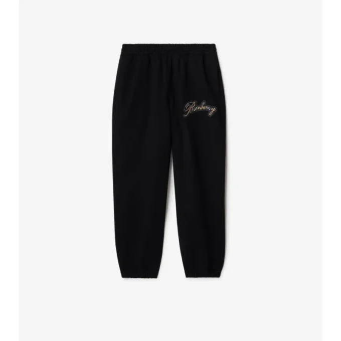 Pantaloni de jogging din bumbac cu logo cursiv în carouri