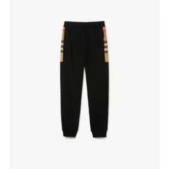 Pantaloni de jogging din bumbac cu panouri în carouri