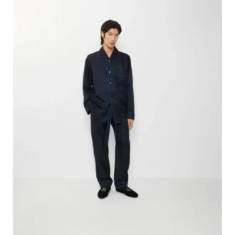 Pantaloni de pijama din mătase cu imprimeu de floarea-soarelui