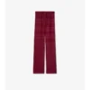 Pantaloni de pijama din mătase cu imprimeu în carouri Pantaloni de pijama din mătase cu imprimeu în carouri