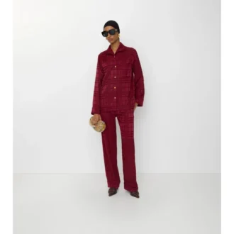 Pantaloni de pijama din mătase cu imprimeu în carouri