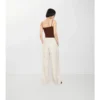Pantaloni de pijama din mătase cu model în carouri EKD Pantaloni de pijama din mătase cu model în carouri EKD