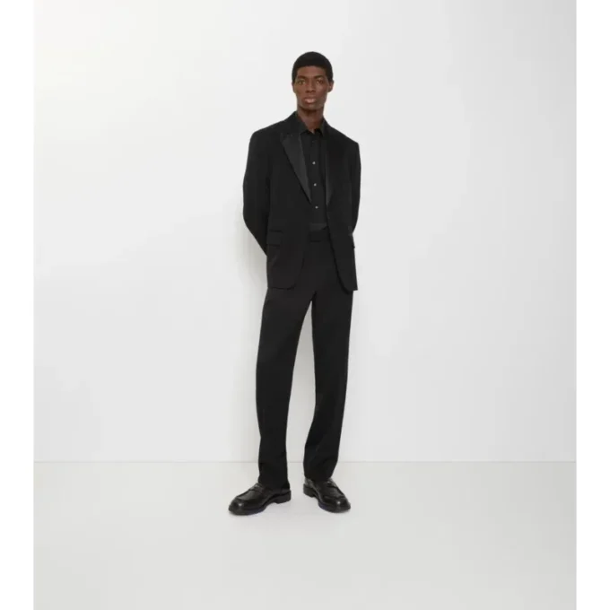 Pantaloni de smoking din lână Grain De Poudre Pantaloni de smoking din lână Grain De Poudre