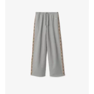 Pantaloni de trening din bumbac cu borduri în carouri