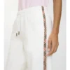 Pantaloni de trening din bumbac cu borduri în carouri