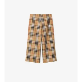 Pantaloni din bumbac cu imprimeu în carouri