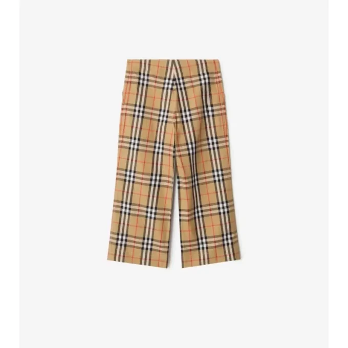 Pantaloni din bumbac cu imprimeu în carouri