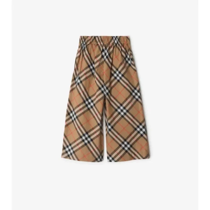 Pantaloni din bumbac cu imprimeu în carouri
