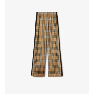 Pantaloni din bumbac cu model în carouri
