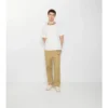 Pantaloni din bumbac cu model în carouri texturat