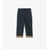 Pantaloni din bumbac cu revere în carouri
