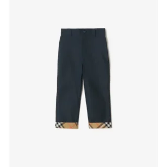 Pantaloni din bumbac cu revere în carouri