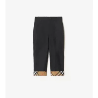 Pantaloni din bumbac cu revere în carouri