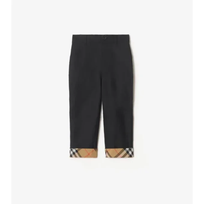 Pantaloni din bumbac cu revere în carouri