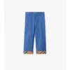 Pantaloni din bumbac cu revere în carouri