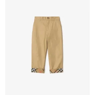 Pantaloni din bumbac cu revere în carouri