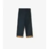 Pantaloni din bumbac cu revere în carouri
