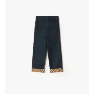 Pantaloni din bumbac cu revere în carouri