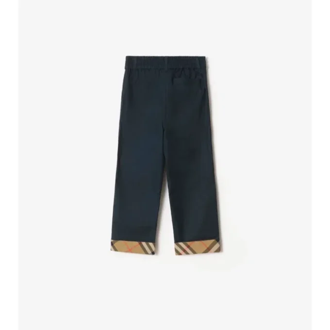 Pantaloni din bumbac cu revere în carouri