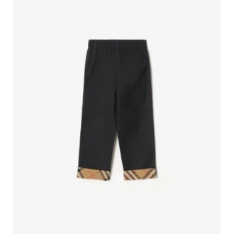 Pantaloni din bumbac cu revere în carouri