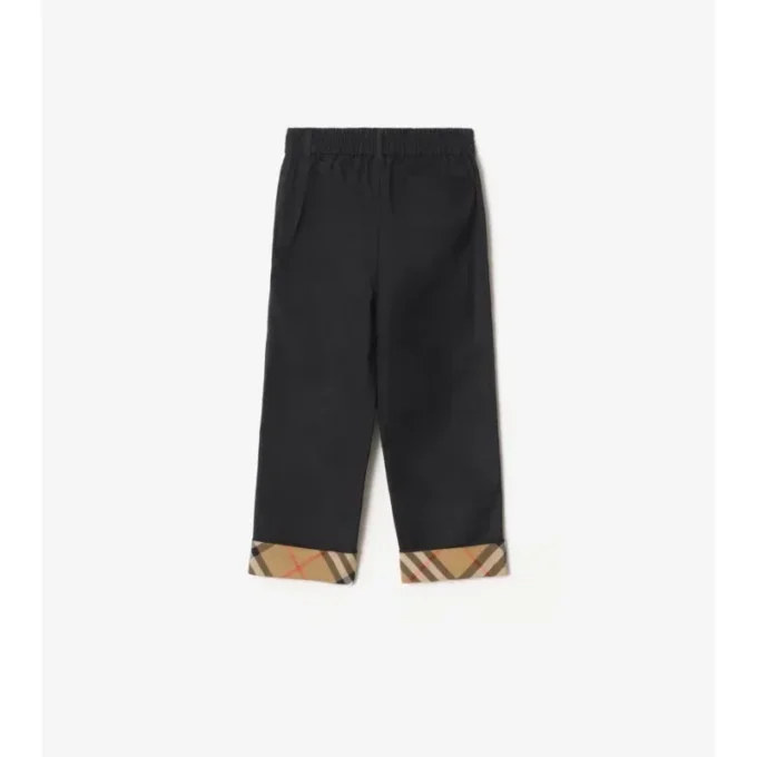 Pantaloni din bumbac cu revere în carouri