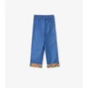 Pantaloni din bumbac cu revere în carouri