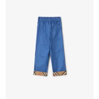 Pantaloni din bumbac cu revere în carouri
