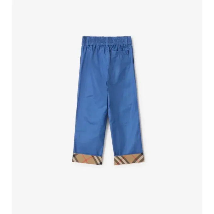 Pantaloni din bumbac cu revere în carouri