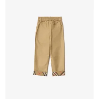 Pantaloni din bumbac cu revere în carouri