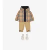 Pantaloni din bumbac cu revere în carouri