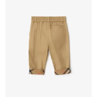 Pantaloni din bumbac cu revere în carouri