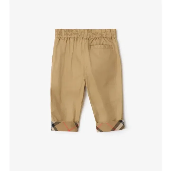 Pantaloni din bumbac cu revere în carouri