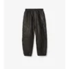 Pantaloni din piele cu logo cursiv
