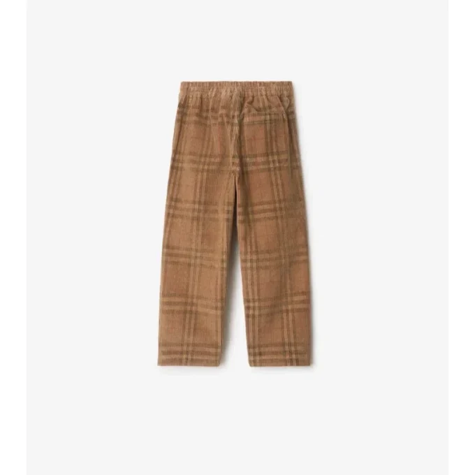 Pantaloni din velur cu carouri