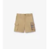 Pantaloni scurți cargo din bumbac cu bordură în carouri
