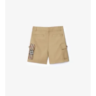 Pantaloni scurți cargo din bumbac cu bordură în carouri